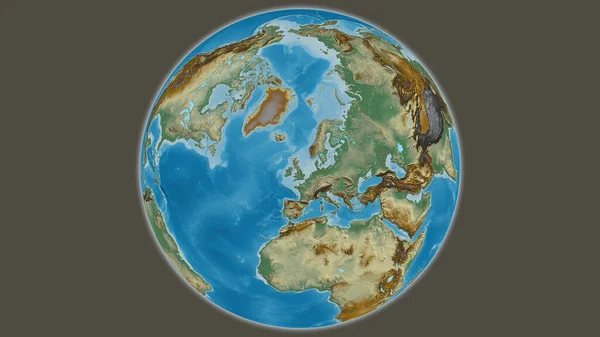 Relief Globe Map Centered Velká Británie — Stock fotografie