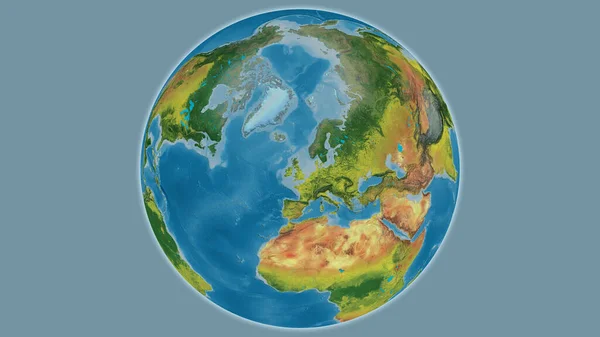 Topografische Globus Karte Mit Großbritannien Zentrum — Stockfoto