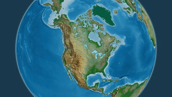 Fyzická Mapa Soustředěná Oblast Sousedství Spojených Států Amerických — Stock fotografie