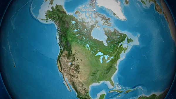 Close Mapa Centrado Nos Estados Unidos América — Fotografia de Stock