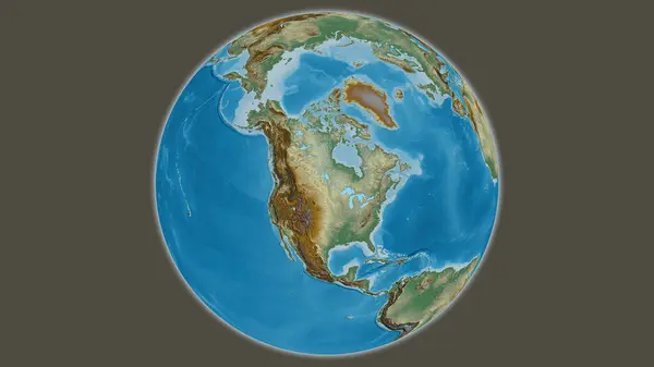 Relief Globe Map Centered Spojené Státy Americké — Stock fotografie