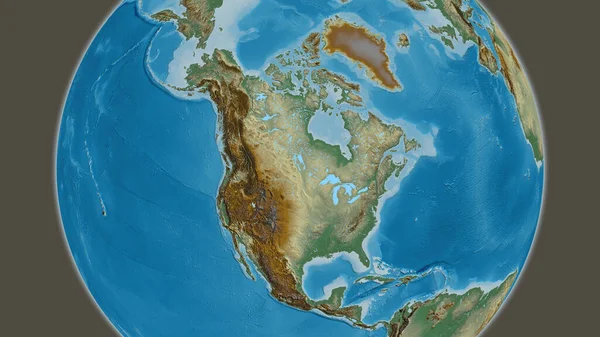 Relief map centered on United States of America neighborhood area