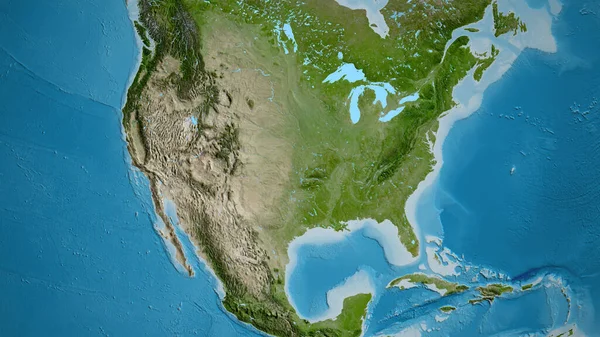 Zbliżenie Mapy Skoncentrowanej Stanach Zjednoczonych Ameryki — Zdjęcie stockowe