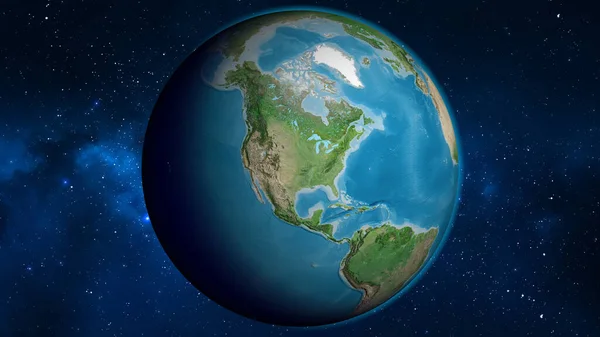 Mappa Del Globo Satellitare Incentrata Sugli Stati Uniti America — Foto Stock