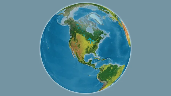 Topographic Globe Map Centered United States America — Stock Photo, Image