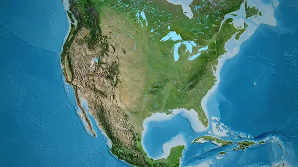 Gros Plan Carte Asatellite Centrée Sur Les États Unis Amérique — Photo