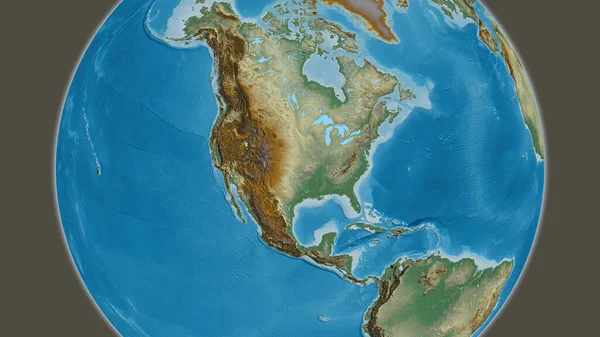 Relief map centered on United States of America neighborhood area