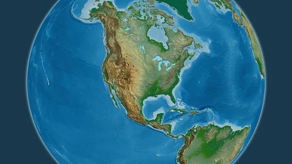 Fyzická Mapa Soustředěná Oblast Sousedství Spojených Států Amerických — Stock fotografie