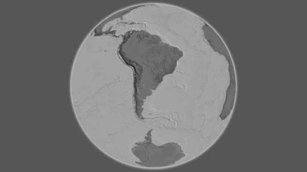 Mapa Dvouúrovňové Zeměkoule Soustředěná Uruguay — Stock fotografie