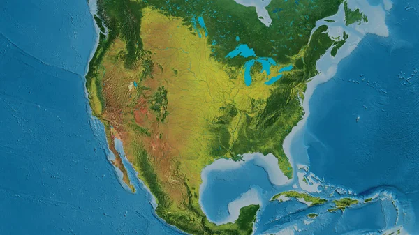 Close Mapa Atopográfico Centrado Nos Estados Unidos América — Fotografia de Stock