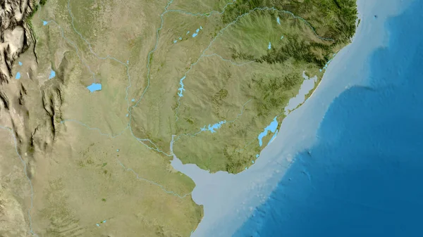 Primo Piano Della Mappa Asatellite Incentrata Sull Uruguay — Foto Stock