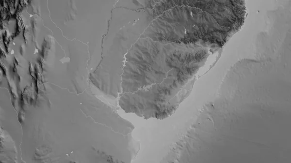 ウルグアイを中心としたアグレイルスケールマップのクローズアップ — ストック写真
