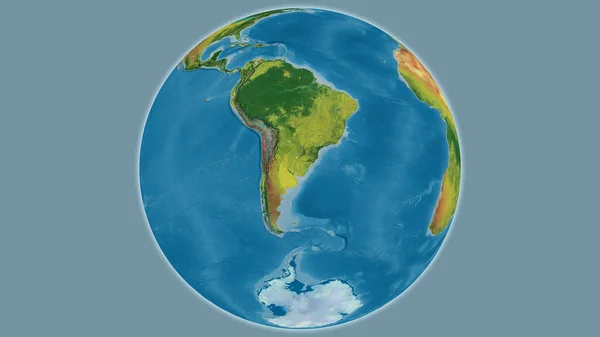 Topografische Weltkarte Mit Uruguay Zentrum — Stockfoto
