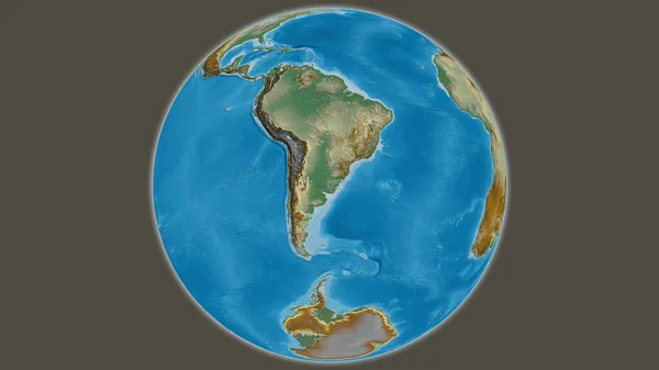 Carte Globe Relief Centrée Sur Uruguay — Photo