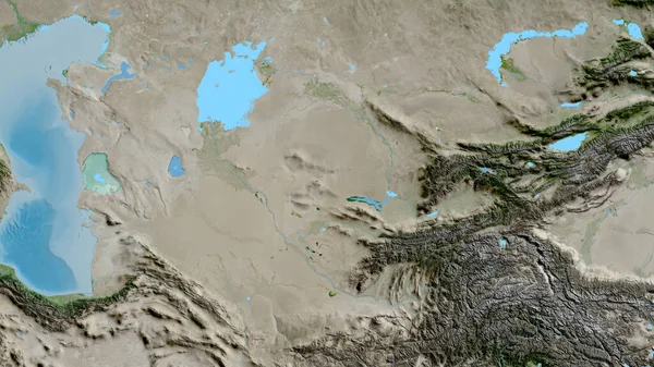 ウズベキスタンを中心とした衛星地図のクローズアップ — ストック写真