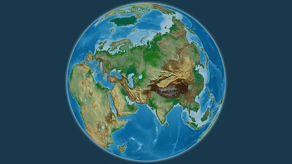 Fyzická Mapa Glóbu Soustředěná Uzbekistán — Stock fotografie