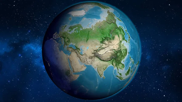 Satellitenweltkarte Mit Usbekistan Zentrum — Stockfoto