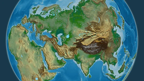 Mapa Físico Centrado Área Bairro Uzbequistão — Fotografia de Stock