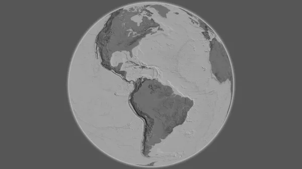 以委内瑞拉为中心的Bilevel全球地图 — 图库照片
