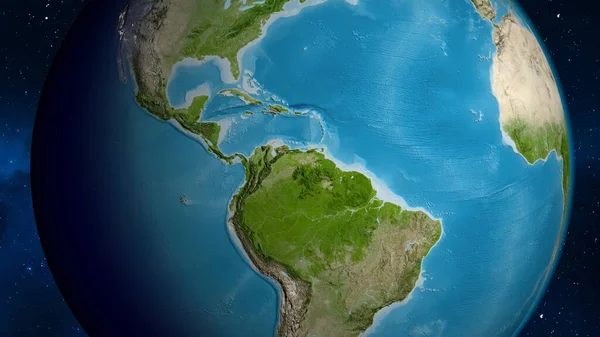 以委内瑞拉邻近地区为中心的卫星地图 — 图库照片