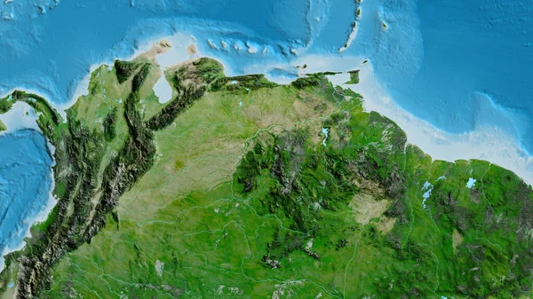 Nahaufnahme Einer Asatelliten Landkarte Mit Venezuela Zentrum — Stockfoto