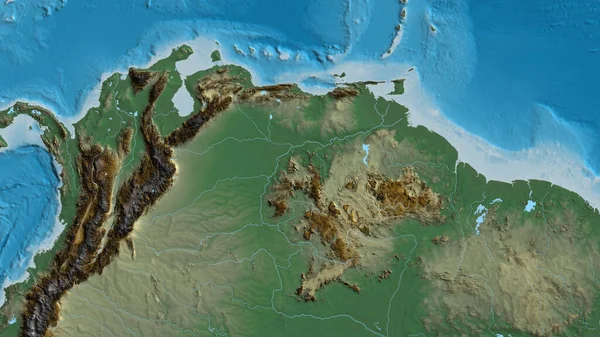Nahaufnahme Einer Landkarte Mit Venezuela Mittelpunkt — Stockfoto