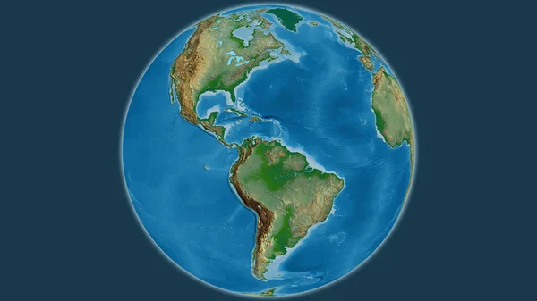 以委内瑞拉为中心的地球物理图 — 图库照片
