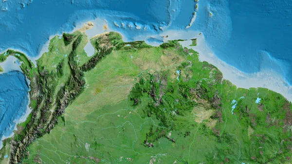 Close Asatellite Map Centered Venezuela — Stock Photo, Image