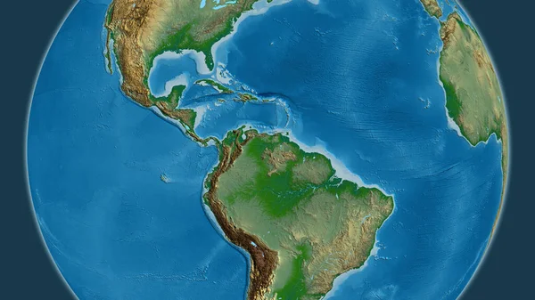 Physical Map Centered Venezuela Neighborhood Area — Stock Photo, Image