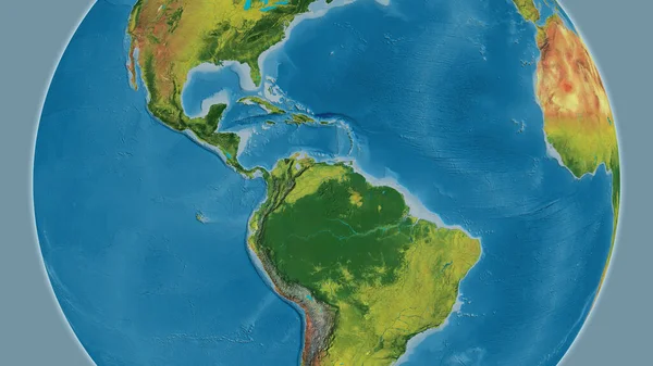 以委内瑞拉邻近地区为中心的地形图 — 图库照片