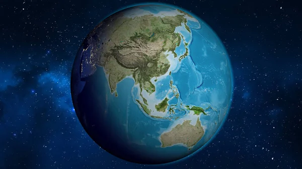 Mapa Satelitního Světa Zaměřená Vietnam — Stock fotografie