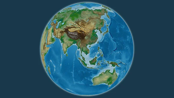 Физическая Карта Земного Шара Центром Вьетнаме — стоковое фото