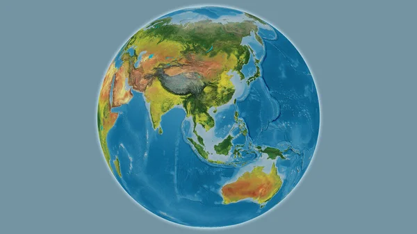 Topographic globe map centered on Vietnam