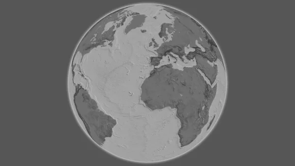 以西撒哈拉为中心的Bilevel全球地图 — 图库照片