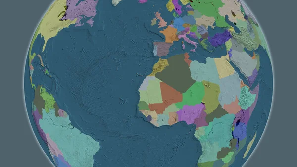 Адміністративна Карта Центром Околиці Західної Сахари — стокове фото