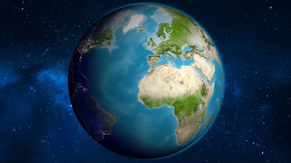 西サハラを中心とした衛星地球地図 — ストック写真