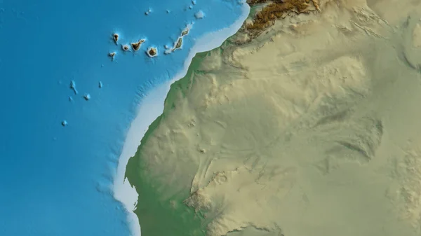 Zbliżenie Mapy Skupionej Saharze Zachodniej — Zdjęcie stockowe