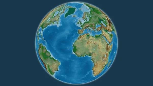 Fyzická Mapa Globusu Soustředěná Západní Sahaře — Stock fotografie