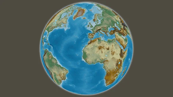 Карта Рельєфу Земної Кулі Центром Західній Сахарі — стокове фото