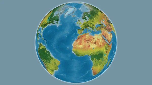 Mapa Topograficzna Globu Skupiona Saharze Zachodniej — Zdjęcie stockowe
