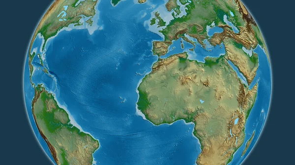 Fizyczna Mapa Skoncentrowana Obszarze Sahary Zachodniej — Zdjęcie stockowe