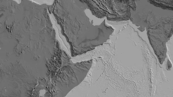 イエメン周辺地域を中心としたビレベルマップ — ストック写真