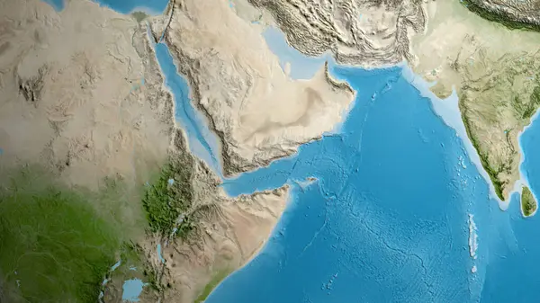 Satellite map centered on Yemen neighborhood area