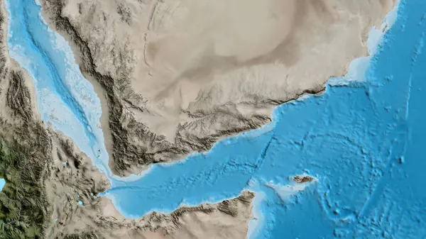 Nahaufnahme Einer Asatelliten Landkarte Mit Dem Schwerpunkt Jemen — Stockfoto