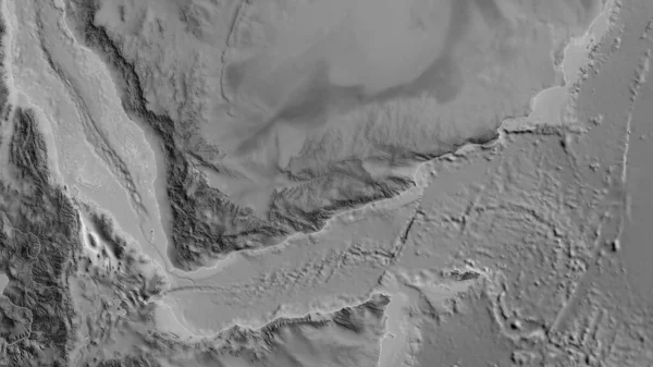 イエメンを中心としたアグレイルスケールマップのクローズアップ — ストック写真