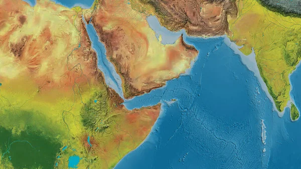 Топографічна Карта Центром Околиці Ємену — стокове фото