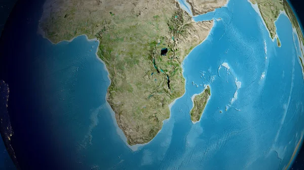 Satellite map centered on Zambia neighborhood area