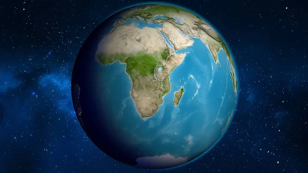 Zambiya Merkezli Uydu Küresel Haritası — Stok fotoğraf