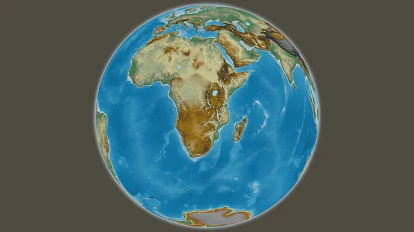 Relief Globus Karte Mit Sambia Zentrum — Stockfoto