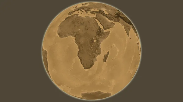 Sepia Globus Karte Mit Sambia Zentrum — Stockfoto